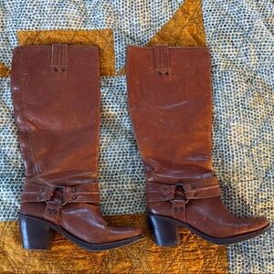 Frye Brown Heeled Boots